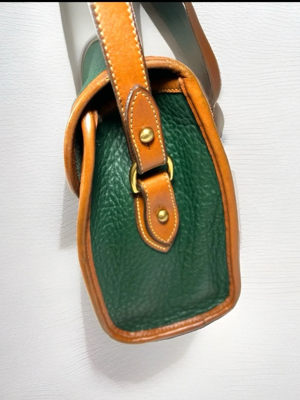 🦆 DOONEY & BOURKE ESSEX FIR GREEN BRITISH TAN 90”S PEBBLED AWL VINTAGE MEDIUM